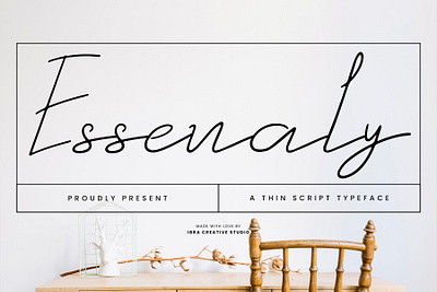 Essenaly – A Thin Script Typeface monoline brush