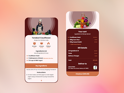 Recipe App UI Design app design ecommerce ui mobile app design recipe app recipe app design recipe app ui design ui ui design