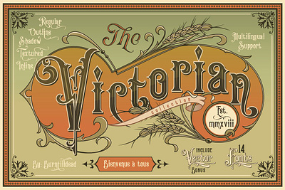 Victorian Fonts Collection 1800 badge classical classical fonts decorative display edwardian fonts bundle letterhead opentype ornamental ornate victorian font retro fonts type typeface victorian fonts collection
