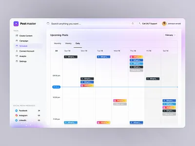 AI Powered Social Platform Manager ai ai assistant ai web app artificial intelligence artificialintelligenceai business creative ui design design ofspace product product design professional design robotics social media social platform manager ui uiux visual web application webapp ui