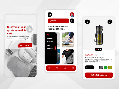 Sports Gear eCommerce App Design ecommerce app design ecommerce ui mobile app design sports ecommerce app sports gear app design ui ui design