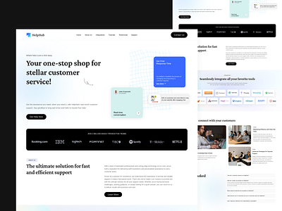 HelpHub- Customer Service Landing Page best shot colors customer customer support design integration landing page response service ui ux web