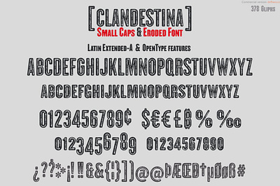 CLANDESTINA FONTS bitcoin clandestina fonts discretionary ligatures eroded extra condensed freelance grunge latin extended a oldstyle numbers sans serif small caps spain