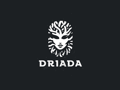 Driada dryad face forest logo tree woman