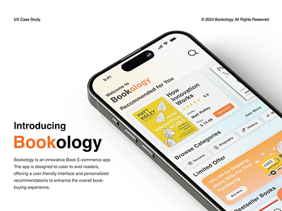 "Bookology" Book E-commerce App app app design case study mobile ui design ui ui design uiux user experience user interface ux design