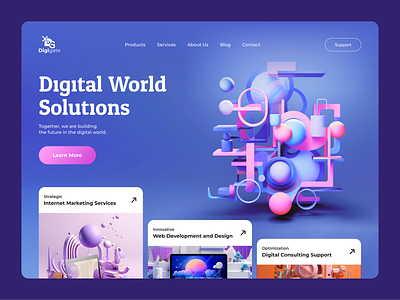 Digital World design digital world figma graphic design illustration site ui ux web design