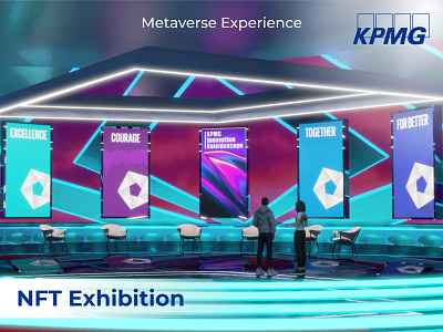 KPMG - NFT Exhibition 3d 3d modelling ar environment design event hosting events exehibition kpmg kpmg india metaverse metaverse nft nft vr