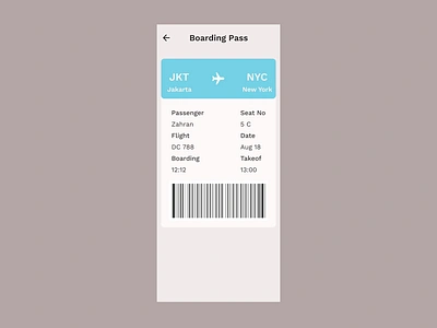 Daily UI day 024 app boarding pass daily ui day 024 dailyui design graphic design ui web