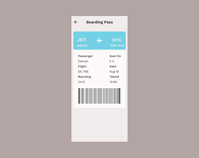 Daily UI day 024 app boarding pass daily ui day 024 dailyui design graphic design ui web