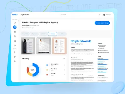 SaaS Dashboard - AI Resume Builder Design admin ai ai website artificial intelligence dashboard figma resume saas software software design ui design uikit uiux website website design