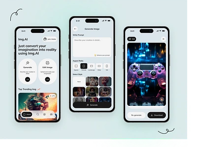 AI Image Generator ai ai app app design image mobile app mobile screen ui design