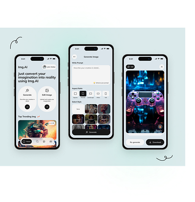 AI Image Generator ai ai app app design image mobile app mobile screen ui design