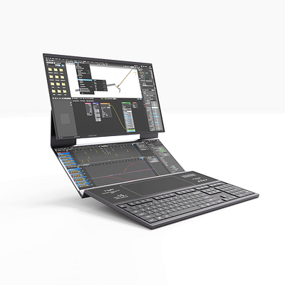 Mobile Workstation 19 display 3d blender dual screen full size keyboard laptop mobile computer mobile workstation product design triple screen