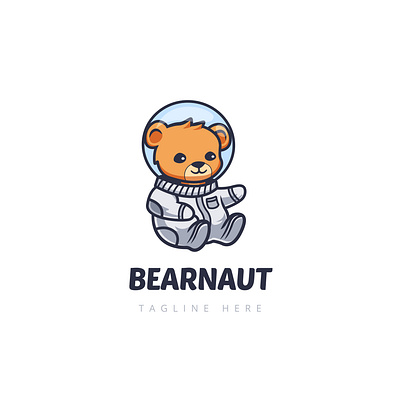 Bernaut Logo animal astronaut baby animal bear cute animal cute bear design logo logo design mascot space