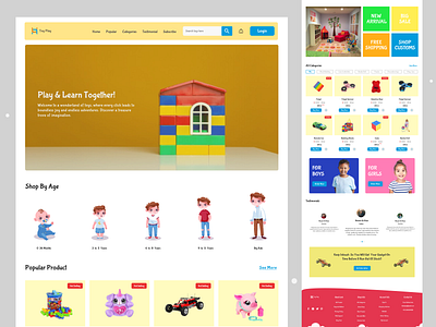 Toys Selling Landing Page ecommerce ideas inspiration landing pagee learn and play motion graphics onepage love product design toys selling ui uiux web design website website design work