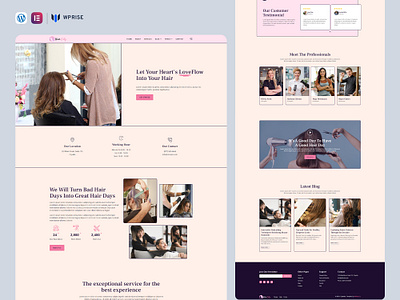 HairCutz – Hairstylist & Salon Elementor Template branding design elementor template graphic design ui web design