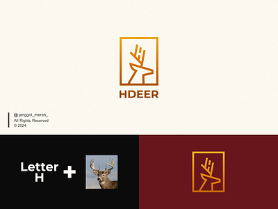 HDeer Logo Mark animal brand branding combination combination combinations deer design elegant h icon logo mark minimalist minimalistic modern negative space sign symbol vector