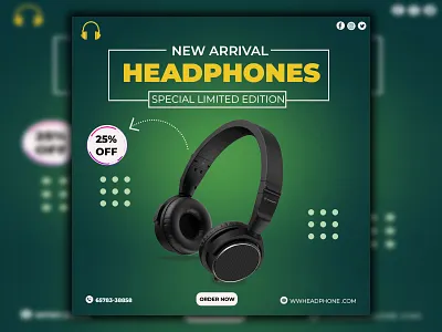 Headphones post design branding design designing graphic design headphone photoshop poster