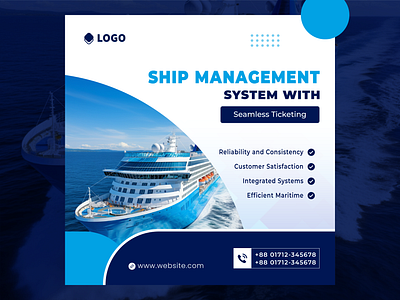 Ship Management Social Post design adobe adobe illustrator adobe photoshop branding facebook post design graphic design graphics design illustration post design social media post vector