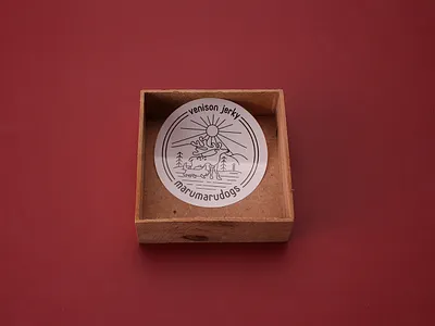 Venison Jerky Marumarudogs Vinyl Circle Stickers advertising branding circle custom labels custom stickers graphic design logo logo design logo stickers packaging round sticker design