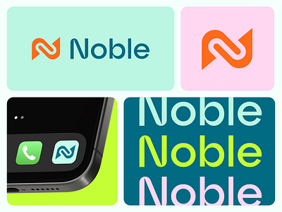 Noble Branding abstract ai app bold branding clever finance fintech icon letter logo mark minimal money n payment saas technology trust web