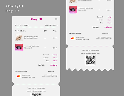 #DailyUI #017| Payment Receipt UI 3d animation design payment receipt receipt ui ux