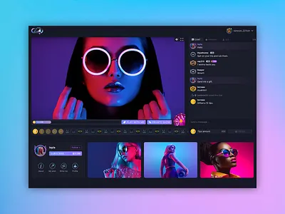 Cam Platform animation branding logo neon ui ux