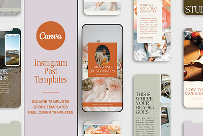 Boho Feminine Social Media Templates boho canva canva instagram canva instagram puzzle canva template instagram canva instagram post instagram stories instagram story instagram template reel reels cover