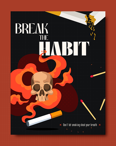 Anti-smoking poster 3d animation branding design graphic design illustration logo motion graphics poster smoking typography ui uidesign ux vector