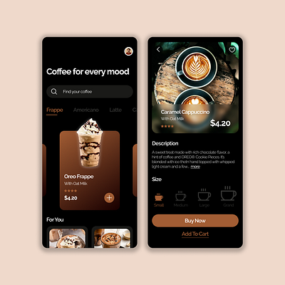 A Brewtiful Conceptual Design for a Coffee App 3d coffee coffee app starbucks ui ui design user interface ux design