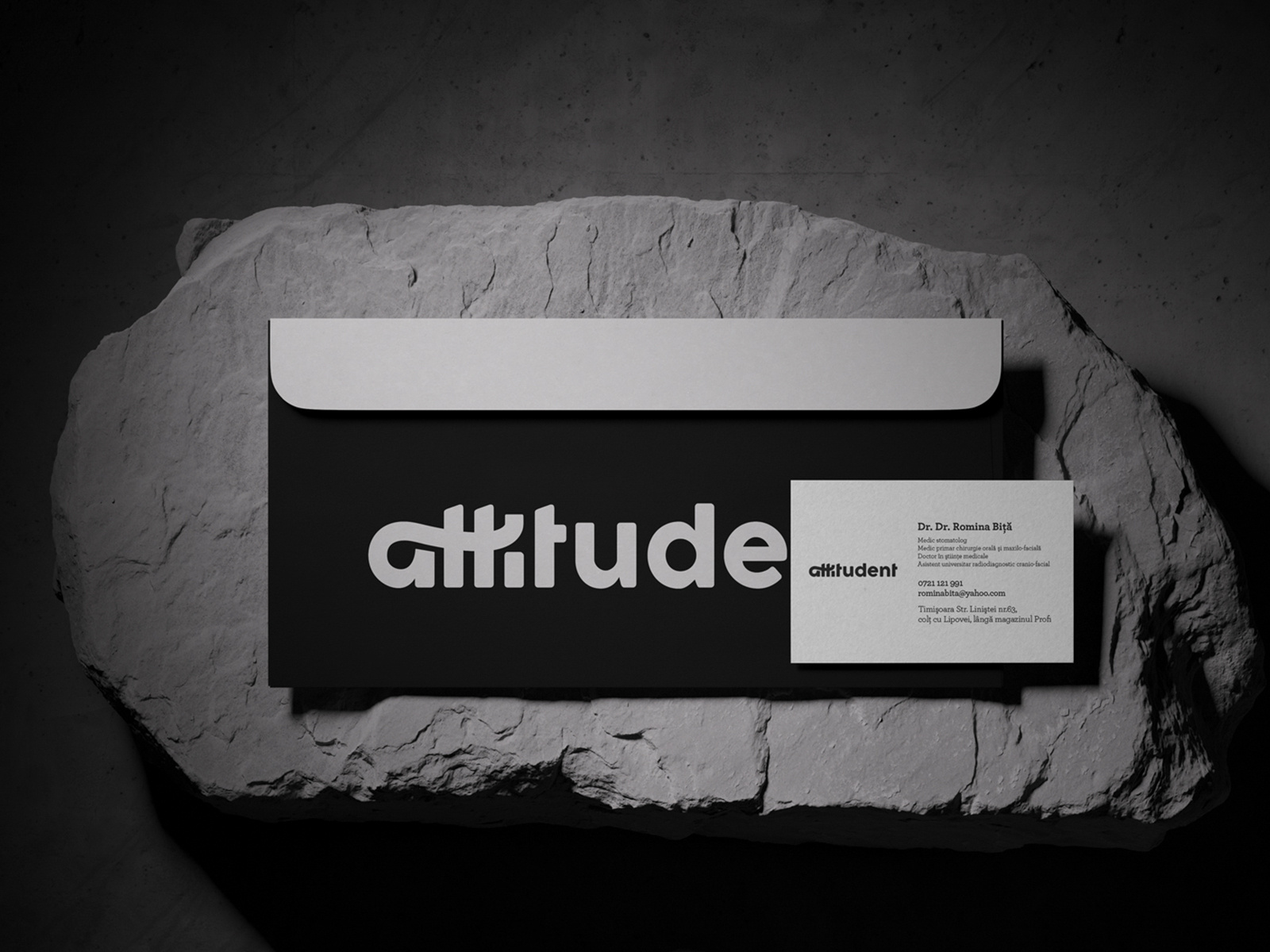 attitudent - dental clinic attitude attitudent attitudent dentist branding bw cajva dental dental clinic timisoara dentist dentist brand identity design logo wordmark