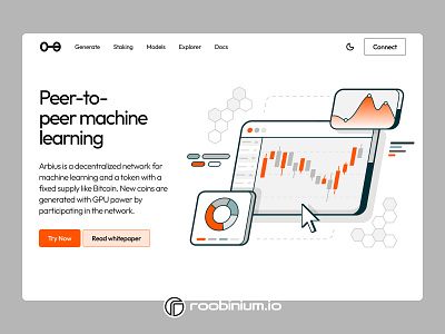 P2P Machine Learning Landing Page clean landing web design