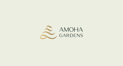 AMOHA GARDENS amoha area branding design graphic design green india isotype logo mark real estate town urban