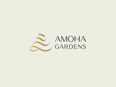 AMOHA GARDENS amoha area branding design graphic design green india isotype logo mark real estate town urban