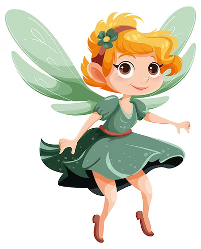 Fairy Cartoon Character 3d branding graphic design