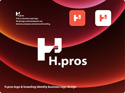 H.pros Brand identity business logo design. branding graphic design logo