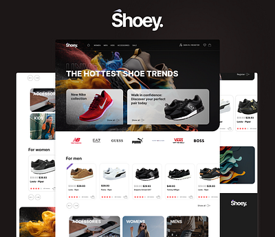 Shoey - Ecommerce Landing Page by Mjdesign eccomerce landing page ecommerce figma landing page shoes website template web template webdesign website