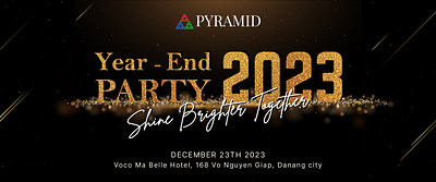 Banner "YEAR END PARTY 2023" branding graphic design