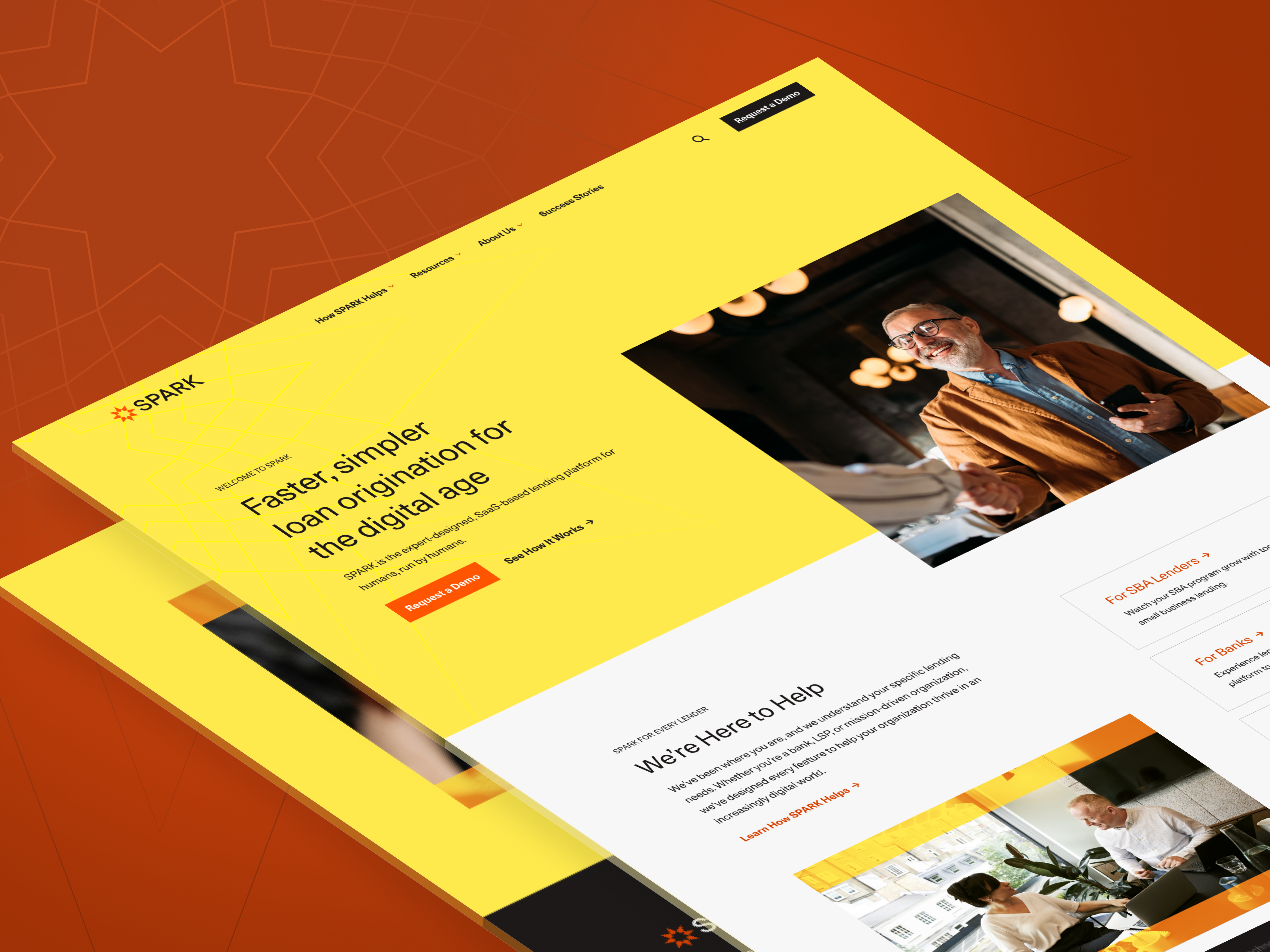 Spark - Brand Website branding design footer graphic design illustration layout design logo mobile navigation reseach two columns ui ux website