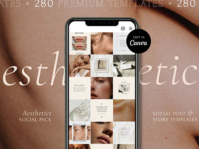 Aesthetics Social Template Pack aesthetics social template pack beauty instagram beauty social beauty social media canva template instagram instagram canva instagram carousel instagram stories instagram story instagram template skincare instagram social media social media canva social media template social post social template pack