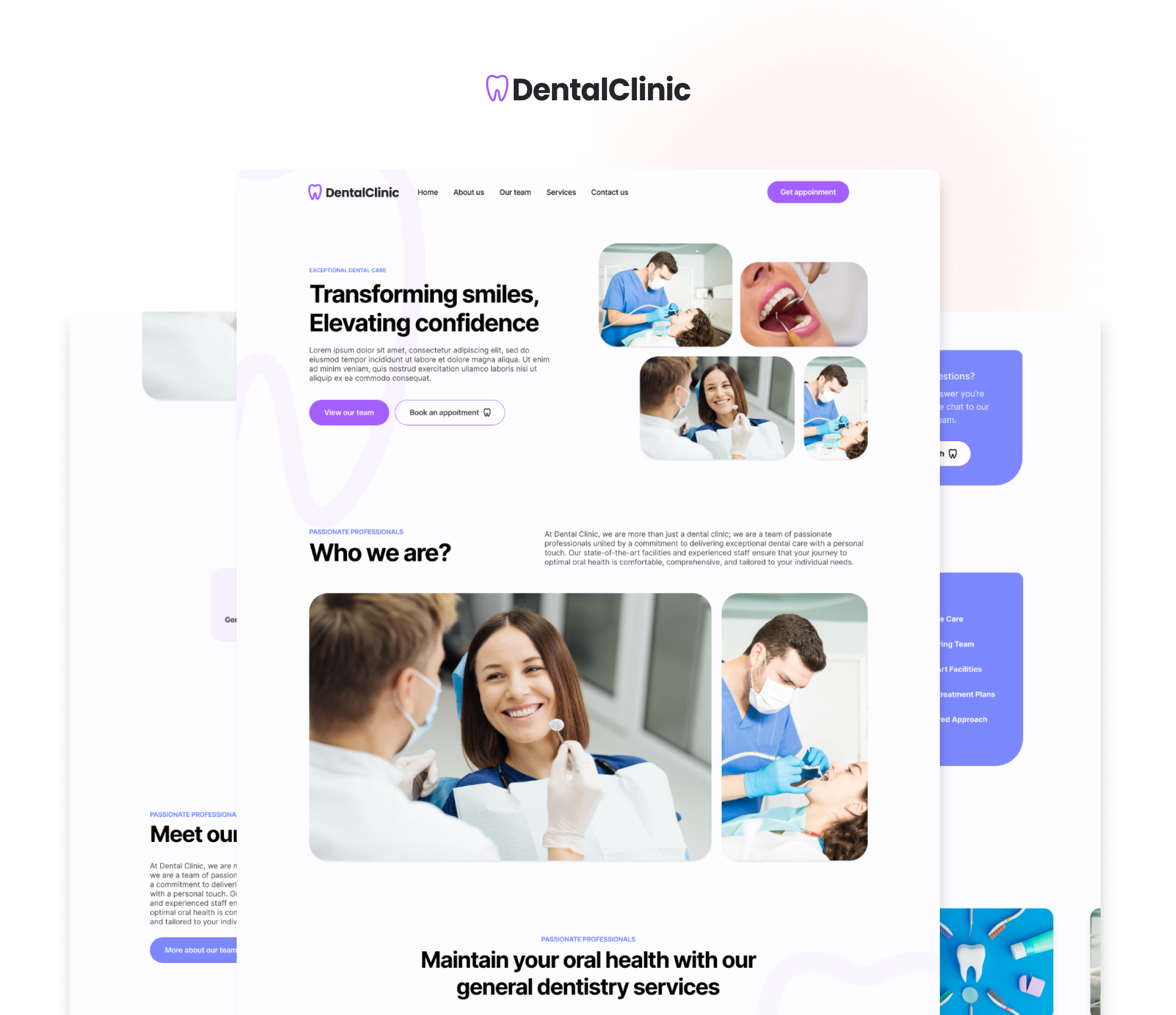 Example of Dental Clinic Landing Page Design by Mjdesign