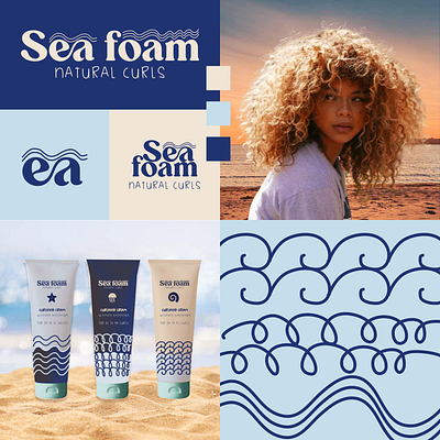 Sea Foam - curly hair care brand- branding graphic design logo