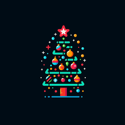 Black Classy Modern Christmas Tree Design abstract christmas tree colorfull design drowning graphic design illustration light mordern simple vector