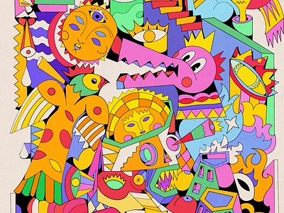 Doodle drawing art childhood doodle eyes fun geometric graphic design handdraw illustration ipad procreate psychedelic sunshine yoaz