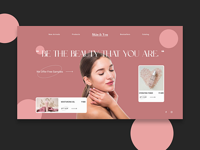 UI design for a skincare website landing page 3d branding design designer graphic design illustration logo motion graphics skincare skincarewebsite typography ui ux website