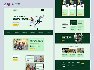 RaceWave – Running Club & Sports Events Elementor Template branding design elementor template graphic design web design