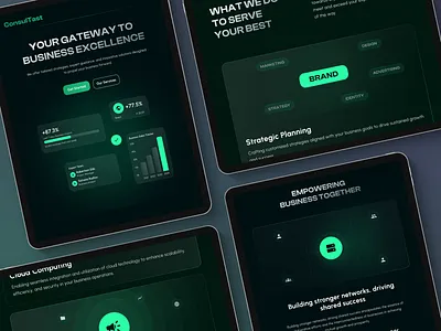 ConsulTast - Business Consulting Landing Page Responsive business clean company consultant dark design finance framer hero image ipad iphone landing page marketing mobile responsive modern responsive template ui ux website