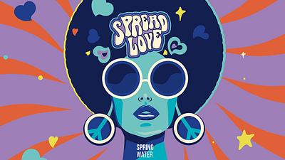 Spread Love 60s adobe. illustrator designfestival poster disco festival poster groovy 60s grow illustration packaging poster retro