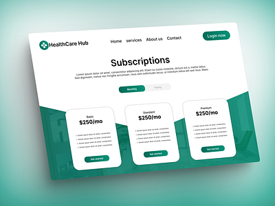 Subscription page - Healthcare website animation graphic design prototyping ui ux web design website wireframing