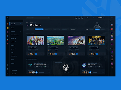 Game Dashboard dark theme fortnite game graphic design illustration ui